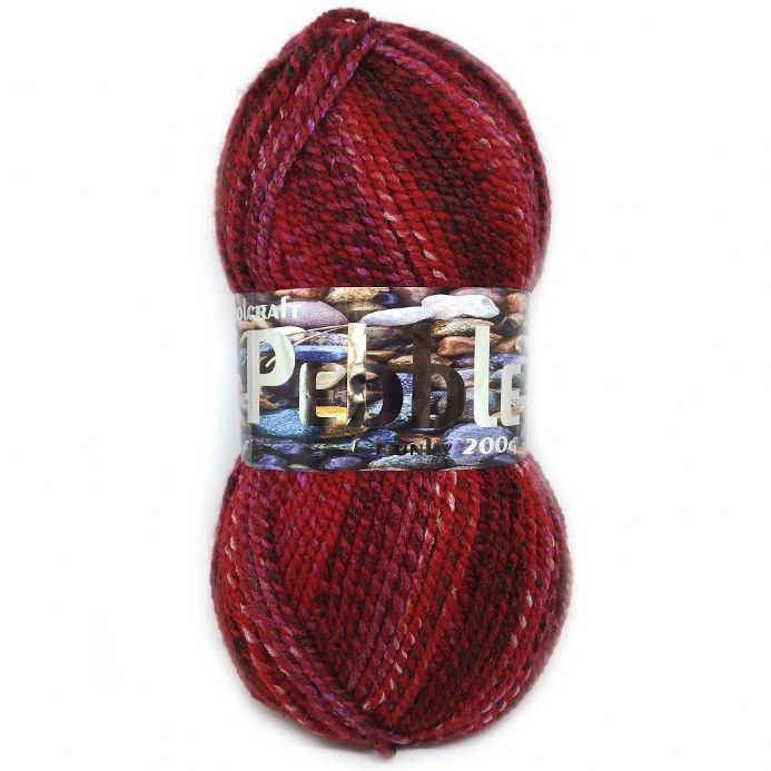 Pebble Chunky Yarn 5 x 200g Balls Red 8079